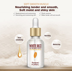 HOREC White Rice Whitening Serum Face Moisturizing Cream Skin Care 15ml