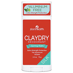 Zion Health Clay Dry Deodorant, Original Silk, 2.5 Oz