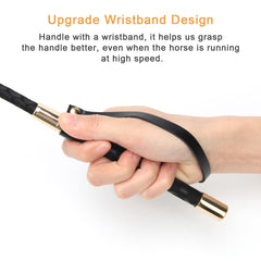 Coolrunner Riding Crop for Horse, 18 Inch Horse Whip with PU Leather Equestrianism Horse Crop Double Slapper Horse Whip Black Crops for Horses
