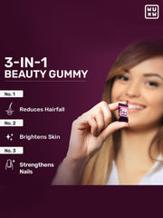 For Hair Growth, Beauty Skin & Hair Gummies for Bright Skin & Strong Nails, 30 Days Pack