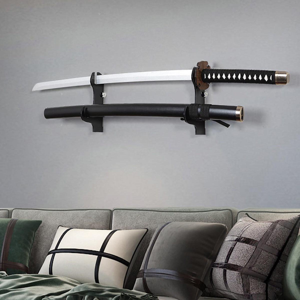 Samurai Sword Wall Mount-Katana Stand Wall Mount-Sword Wall Mount Display-Samurai Sword Wall Mount 2 Tier-Sword Wall Mount-Martial Arts Swords Mount Display- Plexiglass - (Swords Not Included)