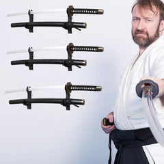 Samurai Sword Wall Mount-Katana Stand Wall Mount-Sword Wall Mount Display-Samurai Sword Wall Mount 2 Tier-Sword Wall Mount-Martial Arts Swords Mount Display- Plexiglass - (Swords Not Included)