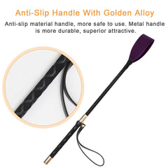 Coolrunner Riding Crop for Horse, 18 Inch Horse Whip with PU Leather Equestrianism Horse Crop Double Slapper Horse Whip Black Crops for Horses