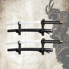 Samurai Sword Wall Mount-Katana Stand Wall Mount-Sword Wall Mount Display-Samurai Sword Wall Mount 2 Tier-Sword Wall Mount-Martial Arts Swords Mount Display- Plexiglass - (Swords Not Included)