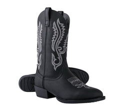 Classic Cowboy Boots for Men - Footwear with Traditional Round Toe Men's Western Boots with Embroidery - Outdoor Water Repellent Durable Boots