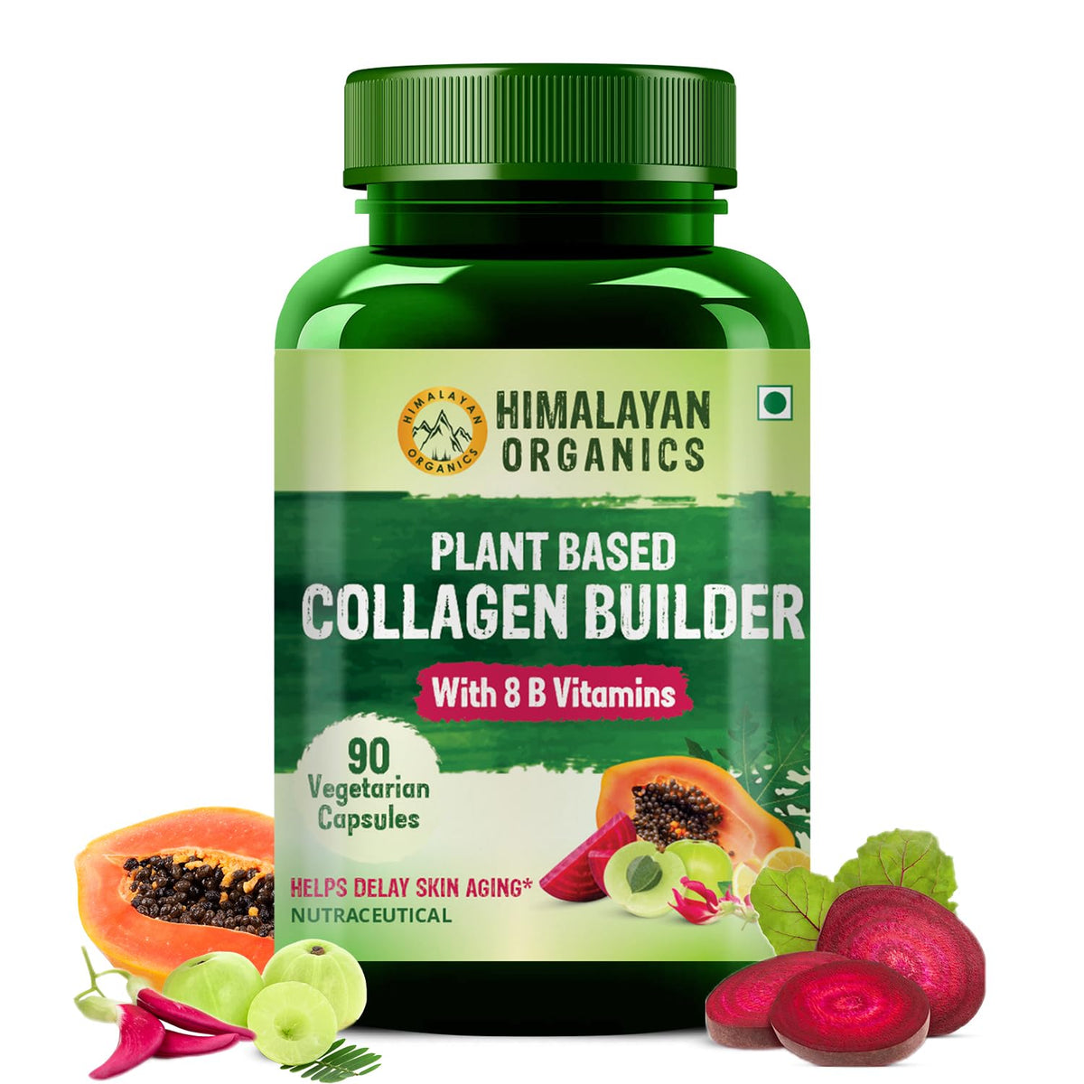 Himalayan Organics Collagen Supplement for Women & Men| Glowing and Youthful Skin (90 Capsules)