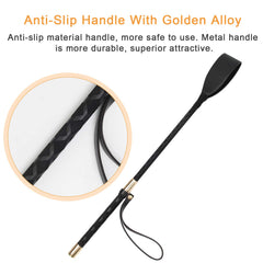 Coolrunner Riding Crop for Horse, 18 Inch Horse Whip with PU Leather Equestrianism Horse Crop Double Slapper Horse Whip Black Crops for Horses