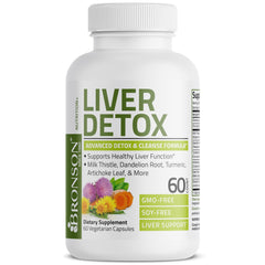 Bronson Liver Detox Advanced Detox & Cleansing Formula Supports Health Liver Function with Milk Thistle