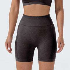 Cationic Quick-drying Fitness Pants Seamless Jacquard Peach Hip Three-point Sports Shorts