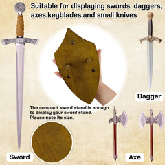 Wooden Sword Wall Mount Sword Plaque Katana Wall Mount Sword Mounts for Wall Sword Hanger for Wall Vertical Sword Wall Display Plaque with Hardware(Black Brown)
