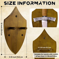 Wooden Sword Wall Mount Sword Plaque Katana Wall Mount Sword Mounts for Wall Sword Hanger for Wall Vertical Sword Wall Display Plaque with Hardware(Black Brown)