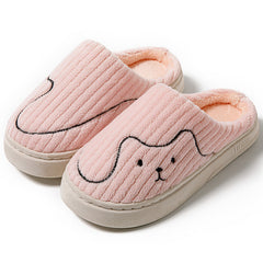 Striped Cat Slippers | Indoor Couple Non-slip Floor Bedroom Slipper | Winter Warm Plush House Shoes Women Men