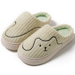 Striped Cat Slippers | Indoor Couple Non-slip Floor Bedroom Slipper | Winter Warm Plush House Shoes Women Men