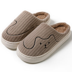 Striped Cat Slippers | Indoor Couple Non-slip Floor Bedroom Slipper | Winter Warm Plush House Shoes Women Men