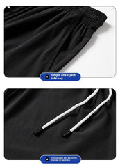 Men's Ice Silk Hooded High Street Short Sleeve T-shirt Shorts Set