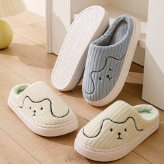 Striped Cat Slippers | Indoor Couple Non-slip Floor Bedroom Slipper | Winter Warm Plush House Shoes Women Men